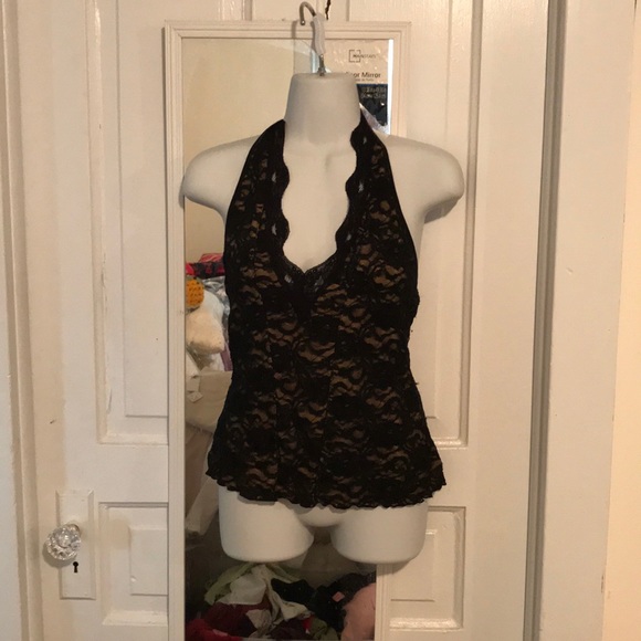 INC halter M.  Black lace womens excelnt cdtn - Picture 3 of 6